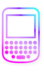 smartphone with physical keyboard icon logo