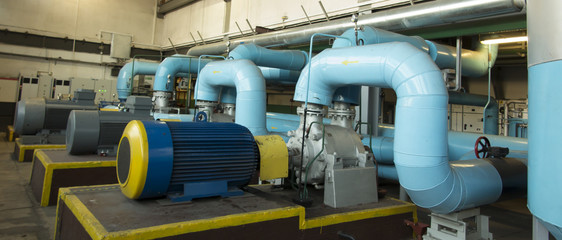 several water pumps with electric motors