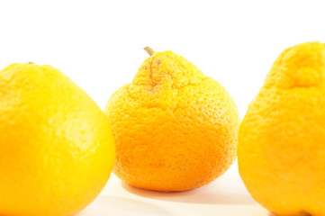 Ripe tangerine isolated on a white background