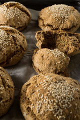 Baked cookies on a baking paper