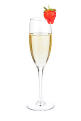 Champagne glass with strawberry