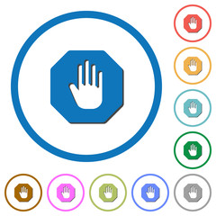 Stop sign icons with shadows and outlines