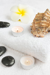 Aromatherapy with sea stones and seashells