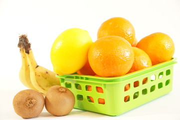 Ripe fruit isolated on white background