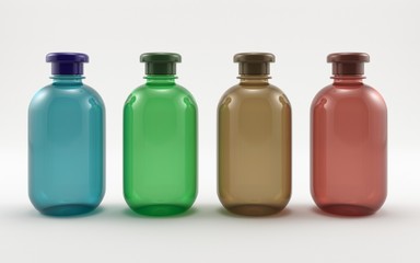 Cosmetics cream bottle, shampoo, shower gel, soap, balm. Cosmetic bottle isolated on white background. 3D render