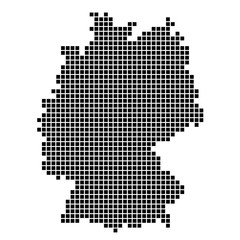 Карта Германии. Силуэт Германии выполненный из квадратных точек. Оригинальная абстрактная векторная иллюстрация.