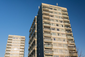 Two high rise blocks of Council flats in the UK. - 134242565
