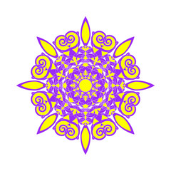 Ornamental round floral pattern. Colorful ornament with vintage