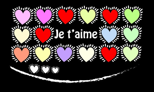 saint-valentin, je t'aime avec des c&oelig;urs