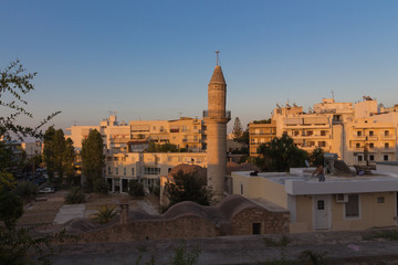 Rethymno, Greece - July  28, 2016: Panoramiv view to Rethymno