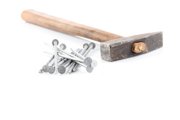 old hammer and nails
