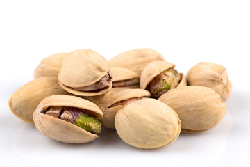 Heap of salted pistachio nuts