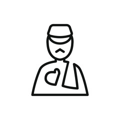 man with broken arm icon illustration