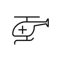 medical helicopter icon illustration