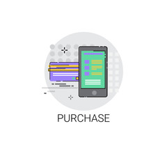 Fototapeta premium Mobile Purchase Shopping Online Icon Vector Illustration