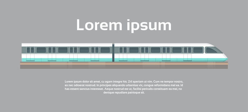 Subway Tram Modern City Public Transport, Underground Rail Road Station Flat Vector Illustration