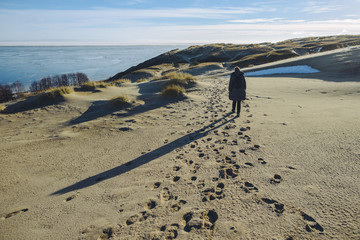 Parnidis dune (also known as The Lithuanian Sahara). Sunny winter day. Nida, Lithuania
