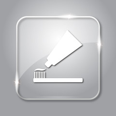 Tooth paste and brush icon