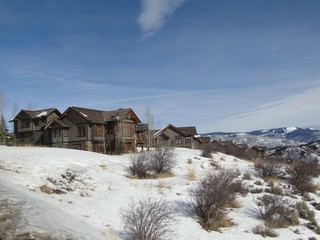 Large houses after heavy snow above the Vail Valley, Colorado.