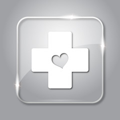 Cross with heart icon