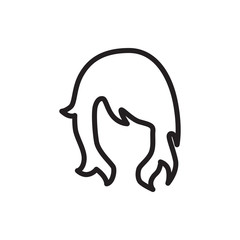 woman hairstyle icon illustration