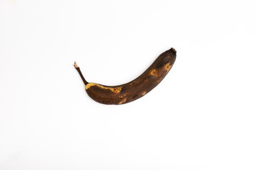 Single old yellow banana