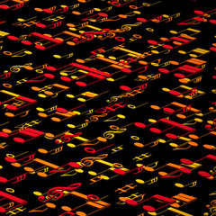 Obraz premium 3d illustration of musical notes