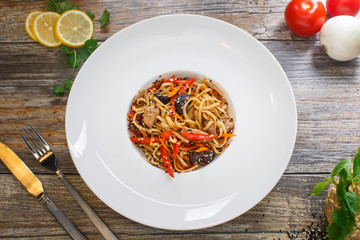 Oriental dishes - udon noodles