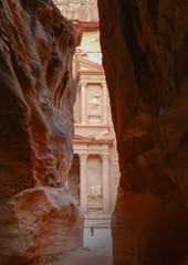 Petra treasury view between rocks