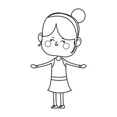 kawaii girl icon over white background. vector illustration