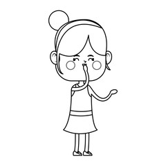 kawaii girl icon over white background. vector illustration