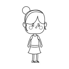 kawaii girl icon over white background. vector illustration