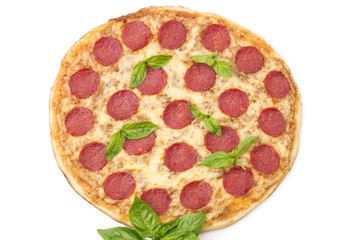 Pepperoni Pizza, isolated on white background