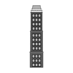 city building icon over white background. vector illustration