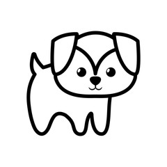 dog little character animal outline vector illustration eps 10