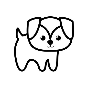 Dog Little Character Animal Outline Vector Illustration Eps 10