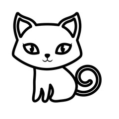 cat pet animal domestic outline vector illustration eps 10