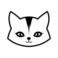 face cat animal domestic furry outline vector illustration eps 10