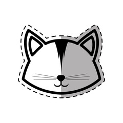 face cat animal domestic furry dot line shadow vector illustration eps 10