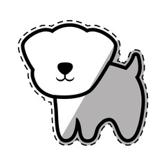 dog canine young standing cut line vector illustration eps 10