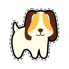 puppy animal pet ear long cut line vector illustration eps 10