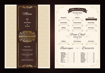 Restaurant Menu Vintage Design