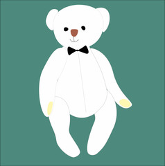 cartoon cute bear in the bow tie