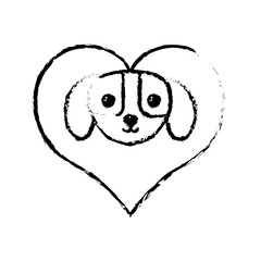 puppy domestic mammal love sketch vector illustration eps 10