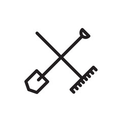 shovel and rake icon illustration