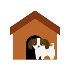 puppy domestic mammal brown house vector illustration eps 10