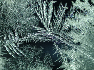 Ice crystals closeup pattern