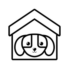 puppy domestic mammal house pet outline vector illustration eps 10