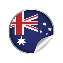 australian flag sticker badge icon vector illustration eps 10