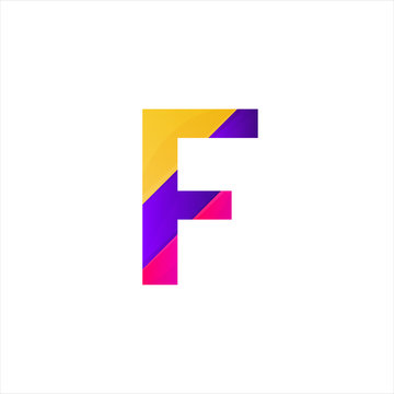 Abstract F letter icon funny flat sign vector logo design